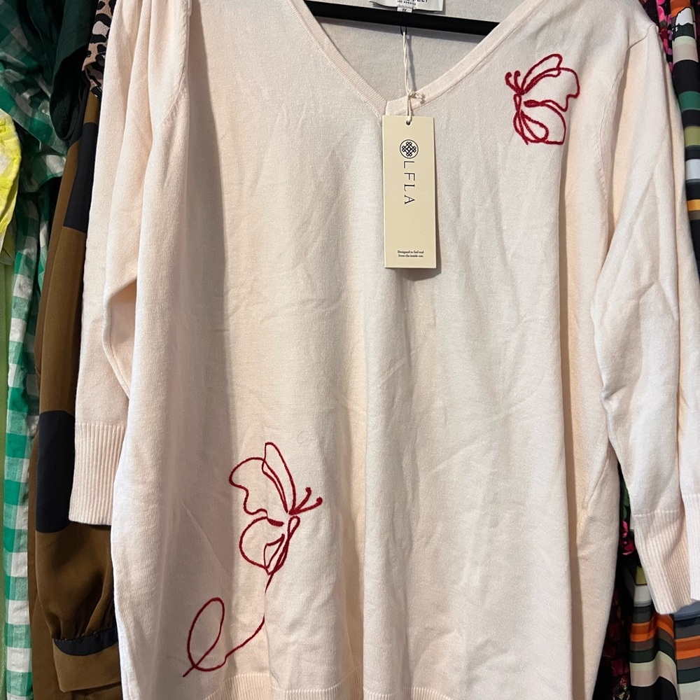 Butterfly Embroidered Sweater